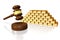 3D gavel, gold - auction concept