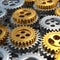 3d gears cog whell background , business teamwork and industry metaphor