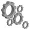 3D gears on white background. Industrial tools.