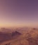 3d generated empty landscape: Misty mountains in the evening sun