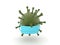 3D Germ microbe virus with medical mask
