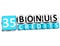 3D Get 35 Bonus Credits Block Letters