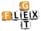 3D Get Flex Crossword over white background