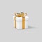 3d gift box wrapped golden ribbon