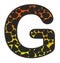 3D Giraffe Orange-Yellow print letter G, animal skin fur creative decorative character G, Cheetah colorful isolated in white bG.