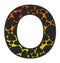 3D Giraffe Orange-Yellow print letter O, animal skin fur creative decorative character O, Cheetah colorful isolated in white bG.