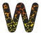 3D Giraffe Orange-Yellow print letter W, animal skin fur creative decorative character W, Cheetah colorful isolated in white bG.