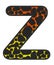3D Giraffe Orange-Yellow print letter Z, animal skin fur creative decorative character Z, Cheetah colorful isolated.