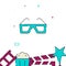 3D glasses filled line icon, simple vector illustration