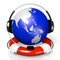 3D global call center - headset and rescue wheel concept