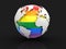 3d Globe with Gay Pride color