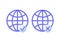 3D Globe hyperlink icon. Search WWW sign. Web hosting technology. Browser search website page.