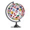 3D Globe World Countries Flag Style Globe Vector Symbol Background Illustration_1