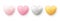 3d glossy plastic hearts. Set of soft color gradient 3d heart shapes.
