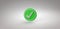 3D glowing green success icon with lighting scene