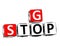 3D Go Stop Crossword on white background