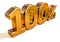 3d Gold 100 Hundred Percent Discount Sign