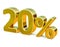 3d Gold 20 Twenty Percent Discount Sign