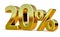 3d Gold 20 Twenty Percent Discount Sign