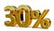 3d Gold 30 Thirty Percent Discount Sign