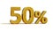 3d Gold 50 Percent Sign