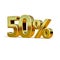 3d Gold 50 Percent Sign