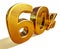 3d Gold 60 Sixty Percent Discount Sign