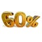 3d Gold 60 Sixty Percent Discount Sign