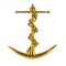 3d Gold anchor with chain