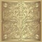 3d gold Art Nouveau old retro style floral ornamental seamless pattern with square frames, borders. Floral vector golden