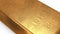 3D Gold Bar Macro in White Background