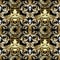 3d gold Baroque seamless pattern. Wallpaper. Greek key meander v