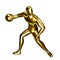 3d Gold Basketball Stickman Player Doing Dribble