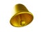 3d gold bell icon isolated on white background.