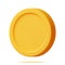 3D Gold Coin Icon Isolated