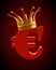 3d gold crown on red euro sign