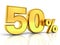 3D gold fifty percent or special offer 50% discount tag