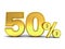 3D gold fifty percent or special offer 50% discount tag isolated over white