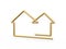 3d gold line house symbol