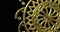 3D gold mandala. Abstract ornamental digital hand drawn gold color mandala footage. Floral vintage decorative element`s