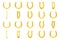 3d Gold metal horseshoe luck symbol fortune talisman Rotation Animation Frames Set Flat Design Vector Illustration