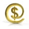 3D gold money online symbol