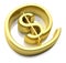 3D gold money online symbol