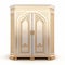 3d Gold Plated Wood Cabinet With Eastern-inspired Motifs