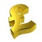 3d Gold Pound Symbol Golden British