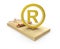 3d Gold registered symbol on mousetrap