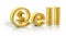 3D gold sell text with web money