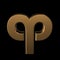 3d Gold Symbols of zodiac sign Aries