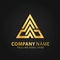 3D Gold Triangle Pyramid Abstract Modern Company Logos Design Vector Illustration Template