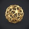 3d gold wireframe ball